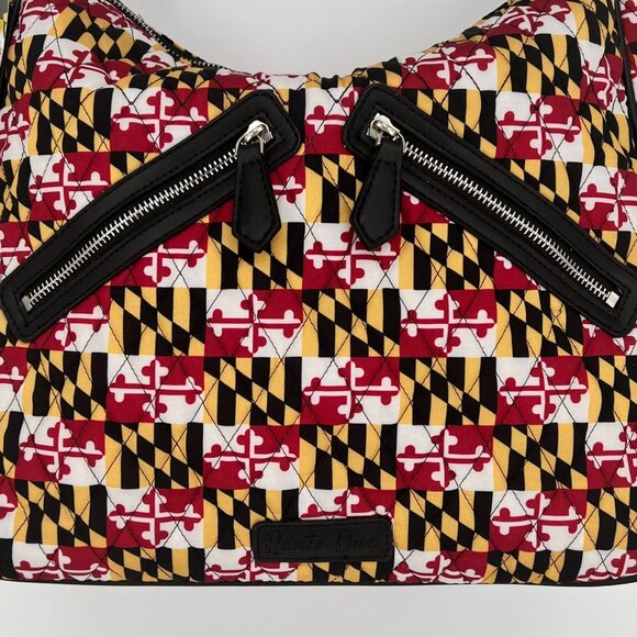 Route One Apparel Maryland Flag Inspired Shoulder Bag Red Yellow Quilted Pockets - Picture 6 of 16